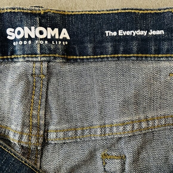 NWT Sonoma Men The Every Day Blue Denim Jeans 42x36 Regular Straight Leg Stretch - Picture 6 of 14